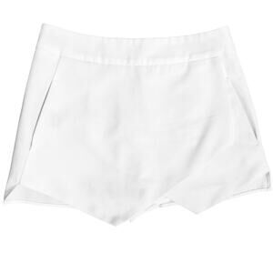 Aqua Womens Asymmetrical Skort Envelope Skirt Front, Shorts Pockets White S